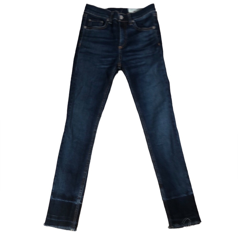 Rag & bone 10 Inch Capri Skinny Jeans in Stanwix Wash Released Raw Hem, Size 24 - Picture 3 of 16
